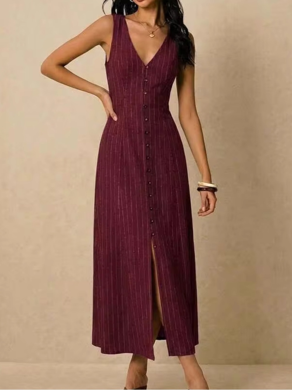 Tailored Button Front Dress